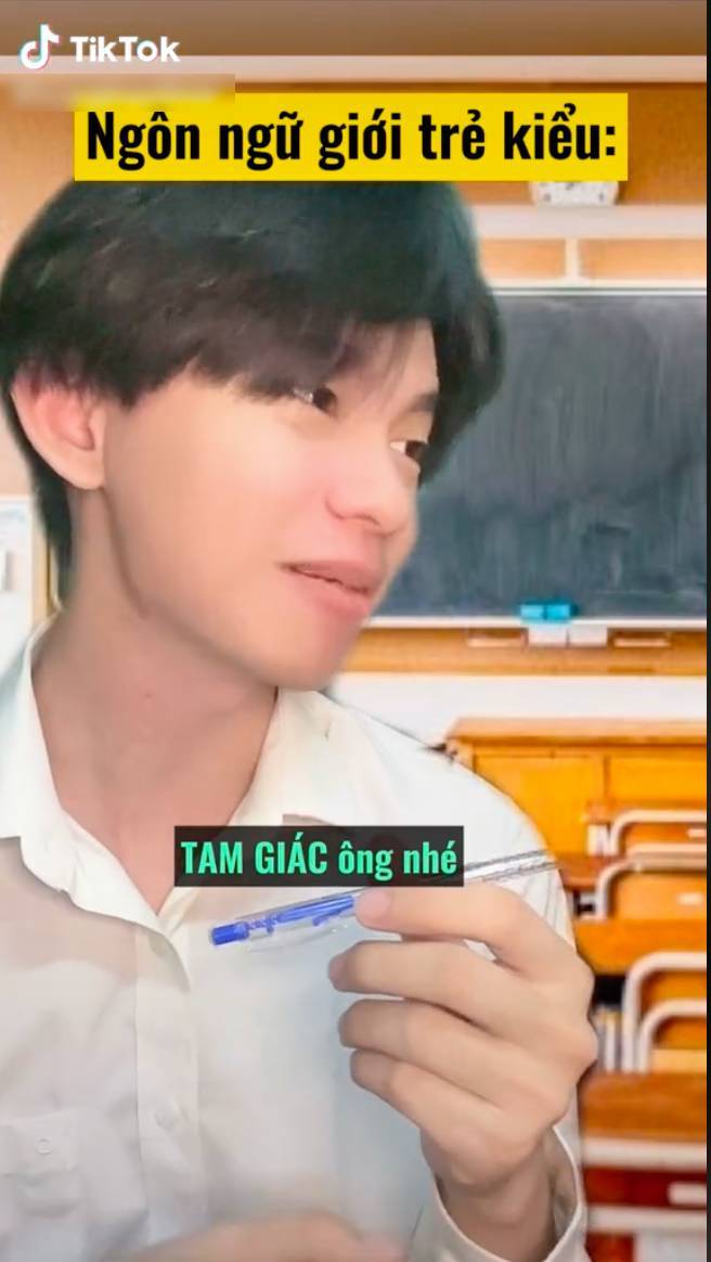  
Giới trẻ dùng "tam giác" để cảm ơn. (Ảnh: TikTok hoanghieptiktok)