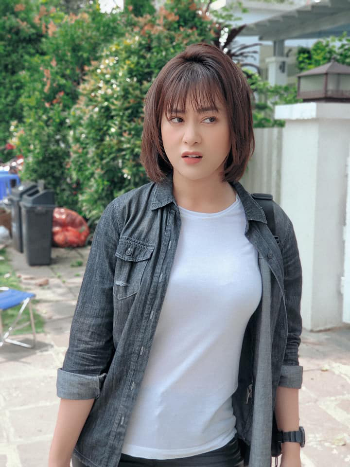Ngoại hình của Phương Oanh lúc quay Hương Vị Tình Thân. (Ảnh: FB Đỗ Phương Oanh) - Tin sao Viet - Tin tuc sao Viet - Scandal sao Viet - Tin tuc cua Sao - Tin cua Sao
