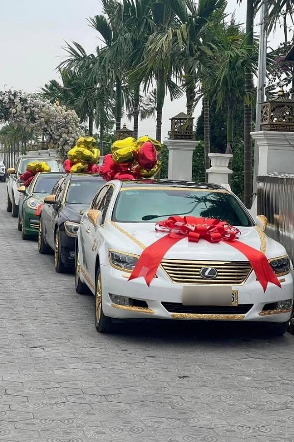  
Dàn siêu xe trong ngày “đám cưới bạc” của vợ chồng đại gia. (Ảnh: Doanh nghiệp và Tiếp thị)