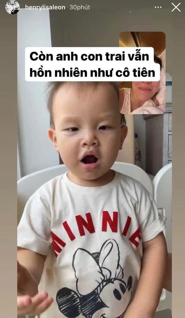 Trong khi chị gái chuyển sang mềm yếu thì Leon nay lại không còn khóc nhè nữa. (Ảnh: Instagram henrylisaleon)