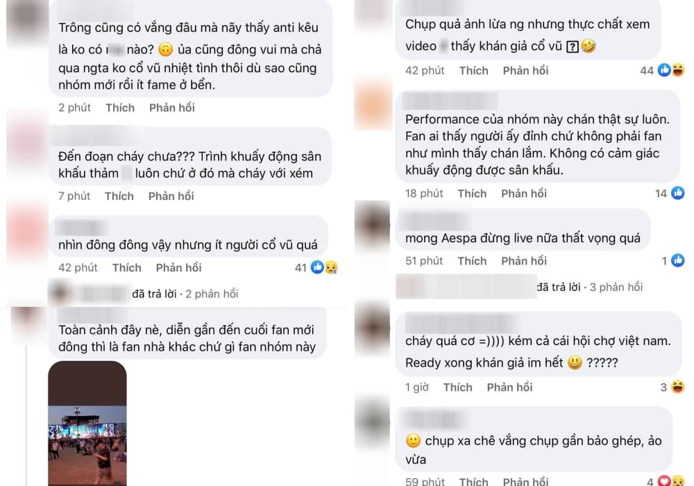 Cư dân mạng nhận xét trái chiều về tiết mục của aespa. (Ảnh: Chụp màn hình LSB)