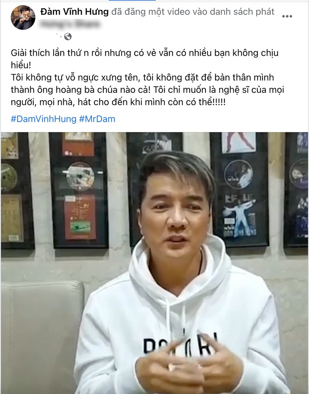  Đàm Vĩnh Hưng nói về danh xưng "ông hoàng nhạc Việt". (Ảnh: FB Đàm Vĩnh Hưng) - Tin sao Viet - Tin tuc sao Viet - Scandal sao Viet - Tin tuc cua Sao - Tin cua Sao