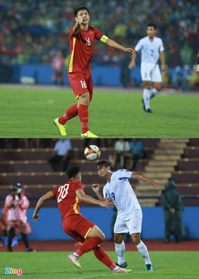  
Các cầu thủ Việt thi đấu với tinh thần quyết tâm cao. (Ảnh: Zing)