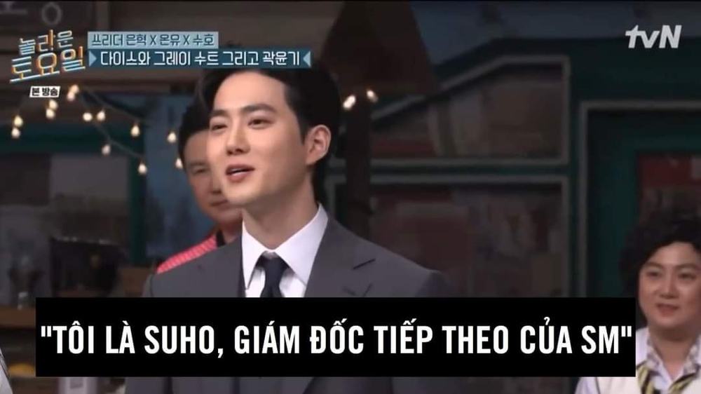 Lời giới thiệu ngang ngược của Suho. (Ảnh: tvn)