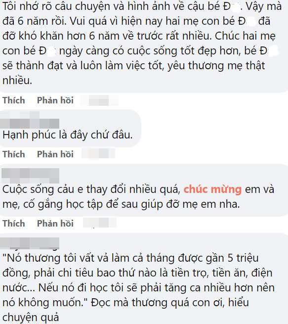  
Cộng đồng mạng dành nhiều lời khen cho cậu bé. (Ảnh: Chụp màn hình FB N.M.))