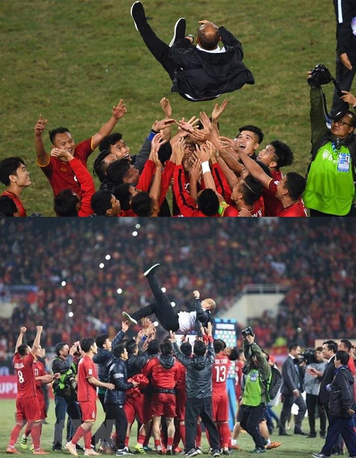Màn ăn mừng tương tự tại AFF Cup năm 2018. (Ảnh: Dân Việt)
Màn ăn mừng tương tự tại AFF Cup năm 2018. (Ảnh: Dân Việt)