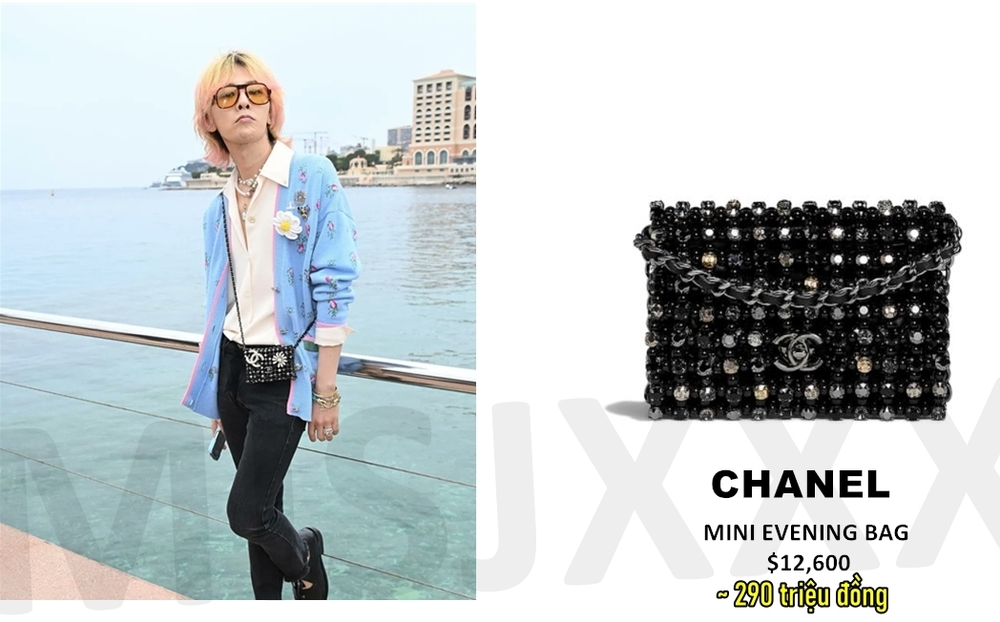  Chiếc túi xách Chanel của nam thần tượng diện tại sự kiện có giá gần 290 triệu đồng. (Ảnh: Twitter @misjxxx)