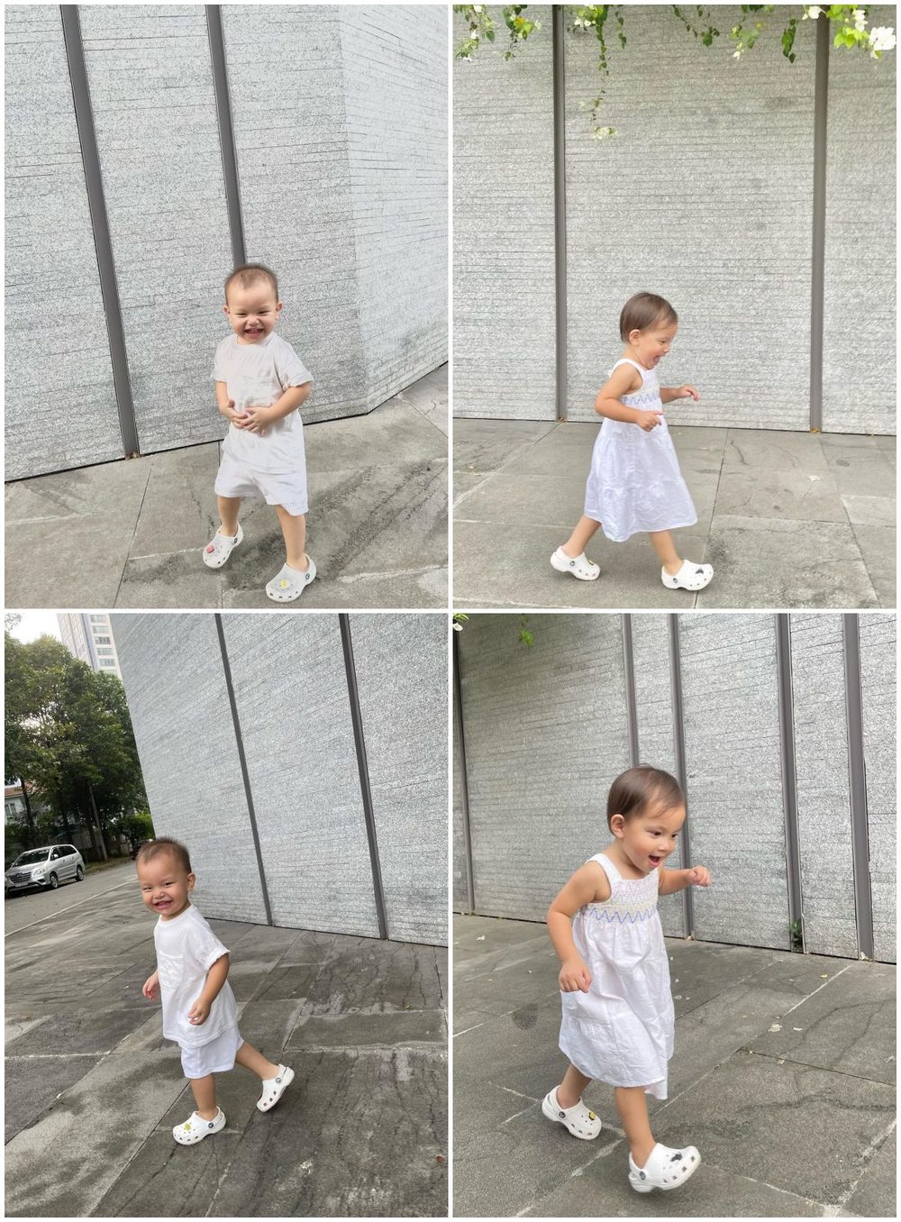 Hai nhóc tì đùa giỡn, chạy nhảy như "sáo", tiếng cười đùa vang khắp phố. (Ảnh: Instagram Henrylisaleon) - Tin sao Viet - Tin tuc sao Viet - Scandal sao Viet - Tin tuc cua Sao - Tin cua Sao