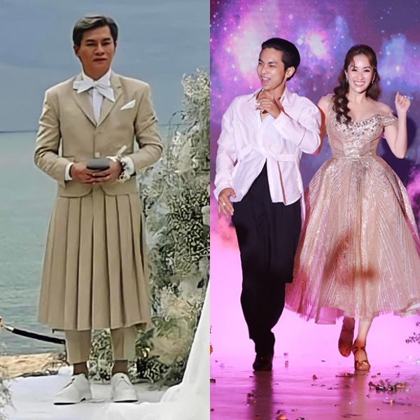 
Nhiều sao Việt thu hút sự quan tâm của công chúng khi diện váy áo lộng lẫy đi ăn cưới. (Ảnh: FB Nam Trung Make Up Artist + FB Khánh Thi Phan Hiển)