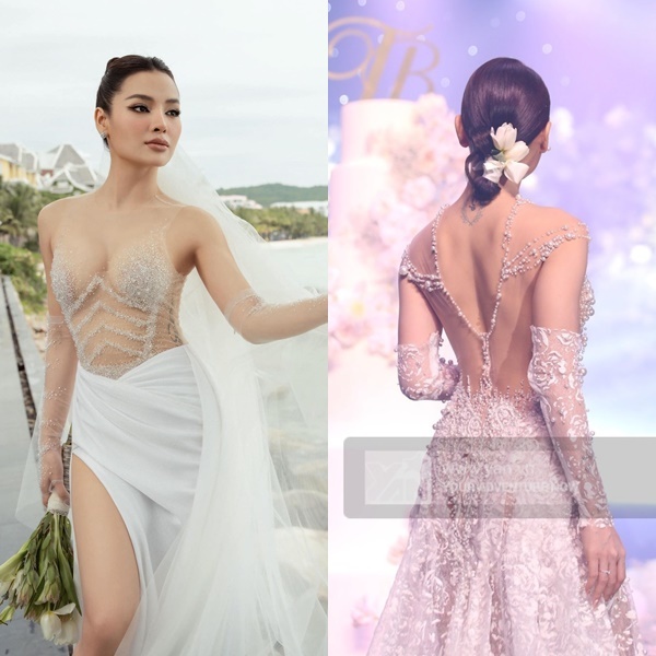    Chuộng váy cưới xuyên thấu và cắt xẻ mạnh tay, Phương Trinh Jolie khoe hình xăm trên cơ thể từ bộ ảnh cưới đến ngày trọng đại. (Ảnh: FB Phương Trinh Jolie + YAN)