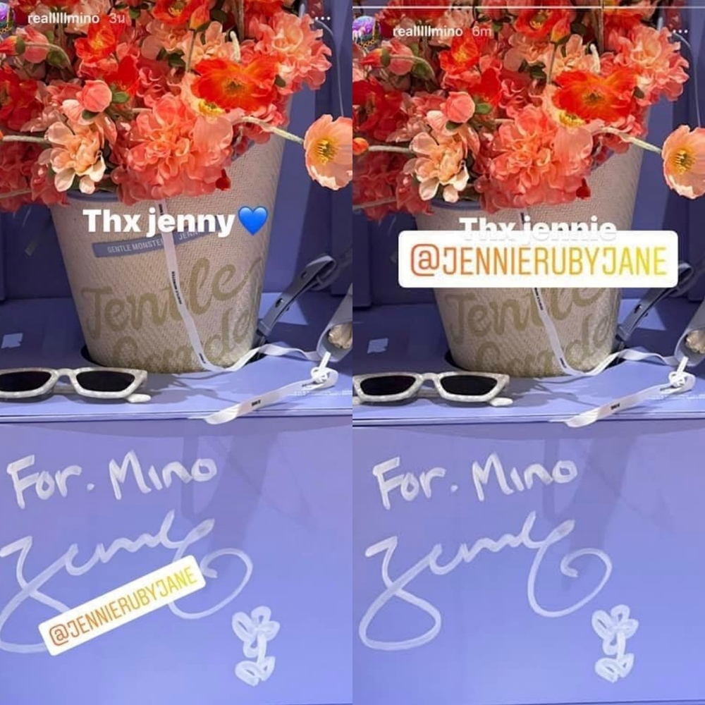  Mino đăng bài cảm ơn quà của Jennie 2 lần vì lỡ sai tên đàn em. (Ảnh: Chụp màn hình Instagram @realllllmino)