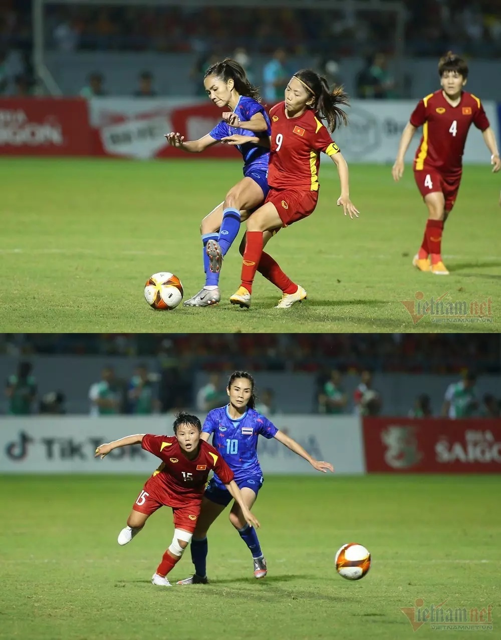  
Huỳnh Như và Bích Thùy là những cầu thủ tạo ra nhiều tình huống ghi bàn nhất hiệp 1. (Ảnh: Vietnamnet)