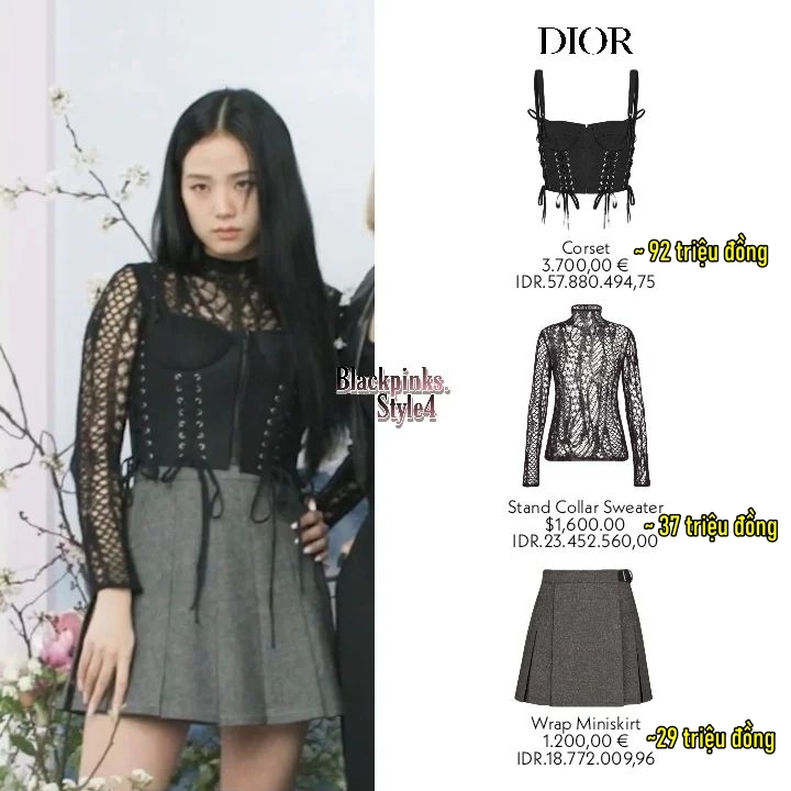 Một outfit khác của nữ thần tượng cũng đắt đỏ không kém. (Ảnh: Instagram @blackpinks.style4)