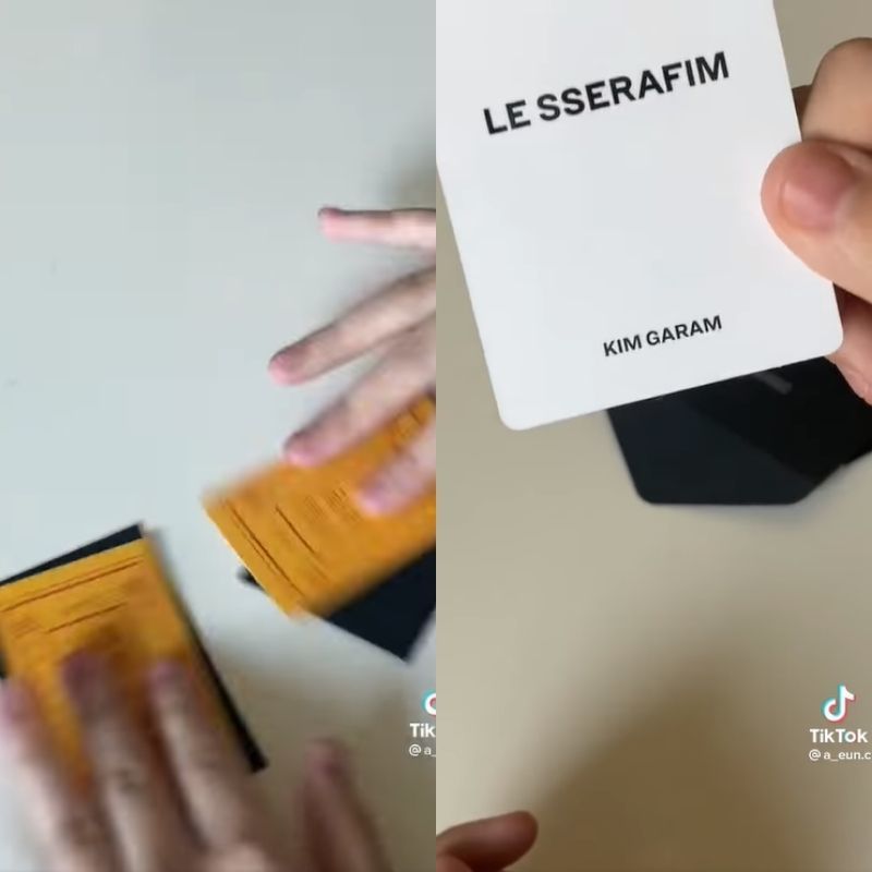 Bạn fan mong đợi trúng card bias nhưng lại là Garam. (Ảnh: TikTok @a_eun.c)
