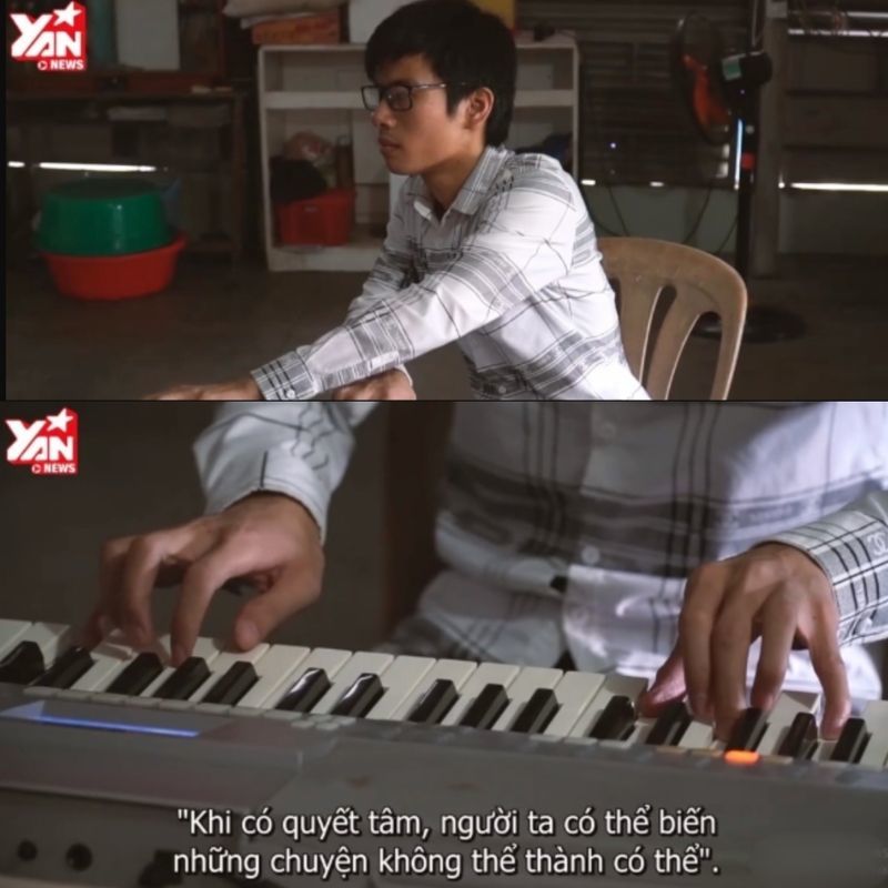  
Chàng trai khiếm thị có niềm đam mê với âm nhạc. 