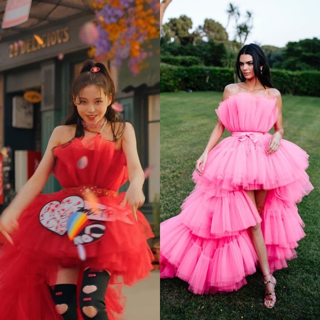  Chiếc váy Kyujin diện giống thiết kế Kendall Jenner mặc cách đây vài năm. (Ảnh: Pinterest)