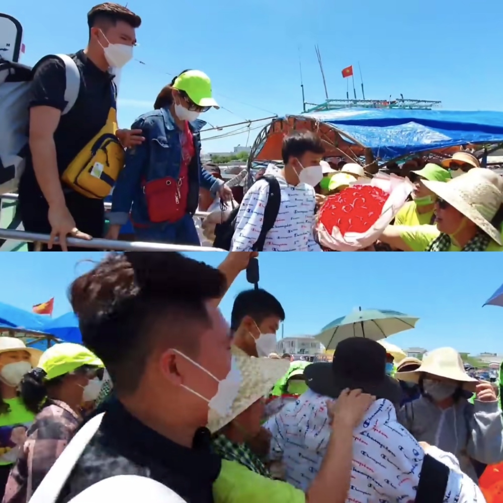  Ca sĩ trẻ được đội nón, bảo vệ kỹ. (Ảnh: Cắt từ YouTube Quách Nguyên) - Tin sao Viet - Tin tuc sao Viet - Scandal sao Viet - Tin tuc cua Sao - Tin cua Sao