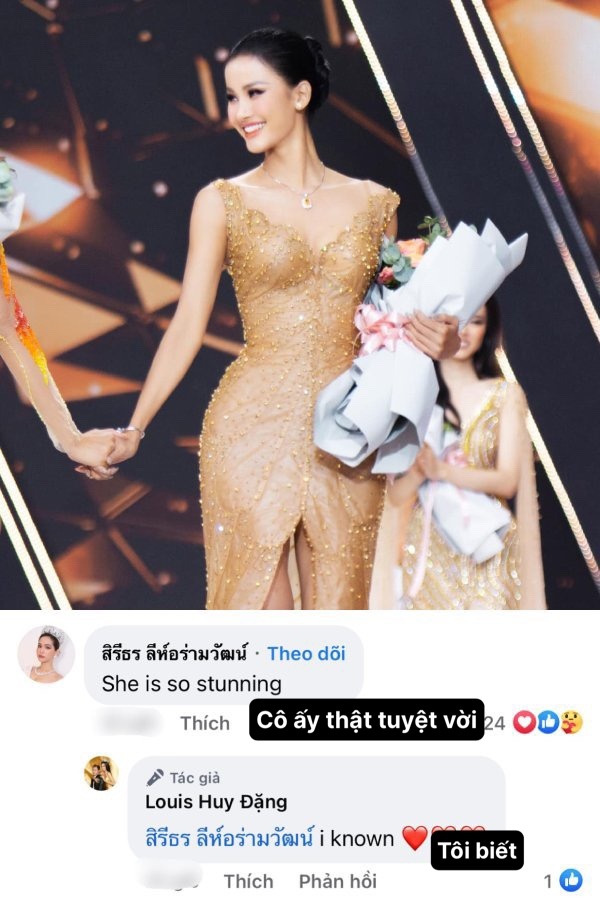  
Bên dưới bài viết, Hoa hậu Quốc tế cũng đồng tình với nhận định của nhà thiết kế. (Ảnh: FB Louis Huy Đặng) - Tin sao Viet - Tin tuc sao Viet - Scandal sao Viet - Tin tuc cua Sao - Tin cua Sao