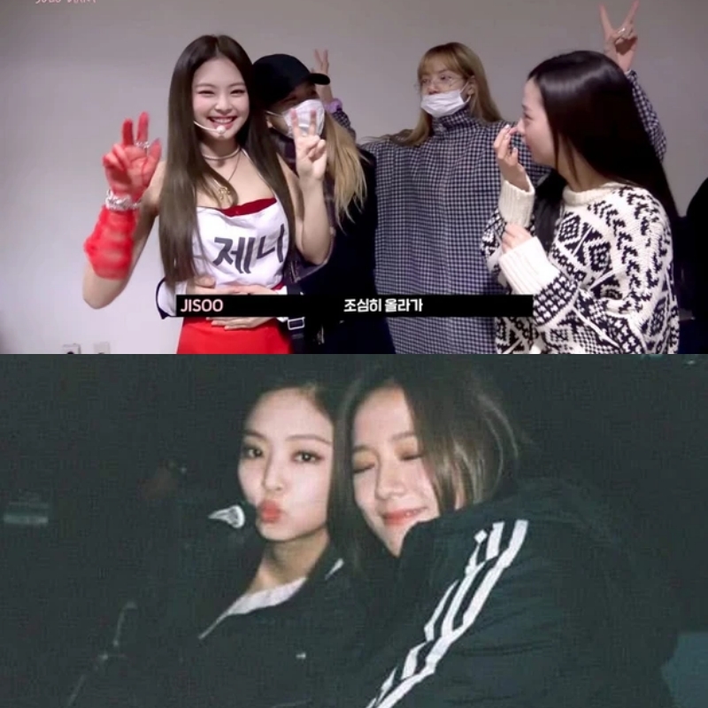  Jisoo cùng Rosé và Lisa đến hậu trường show âm nhạc để cổ vũ Jennie solo. (Ảnh: Pinterest)