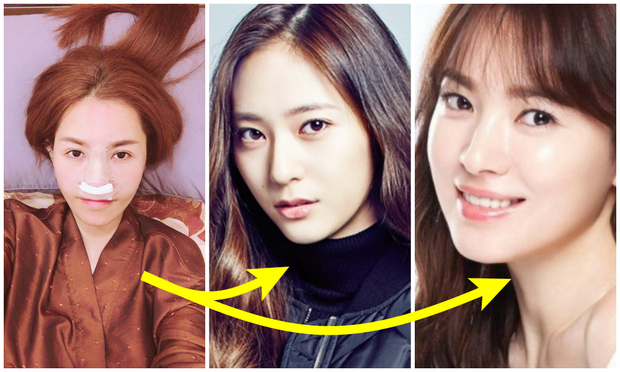  
Người đẹp hướng hình ảnh của mình đến các mỹ nhân Hàn. (Ảnh: FB Quế Vân + Naver)