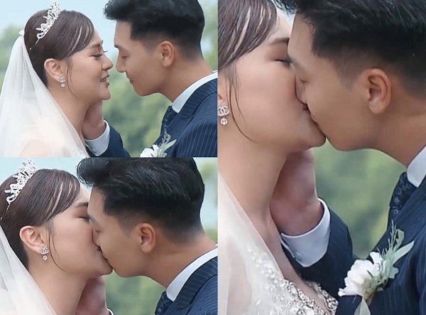 Cảnh hôn giả sử dụng góc máy của cặp đôi. (Ảnh: VTV) - Tin sao Viet - Tin tuc sao Viet - Scandal sao Viet - Tin tuc cua Sao - Tin cua Sao