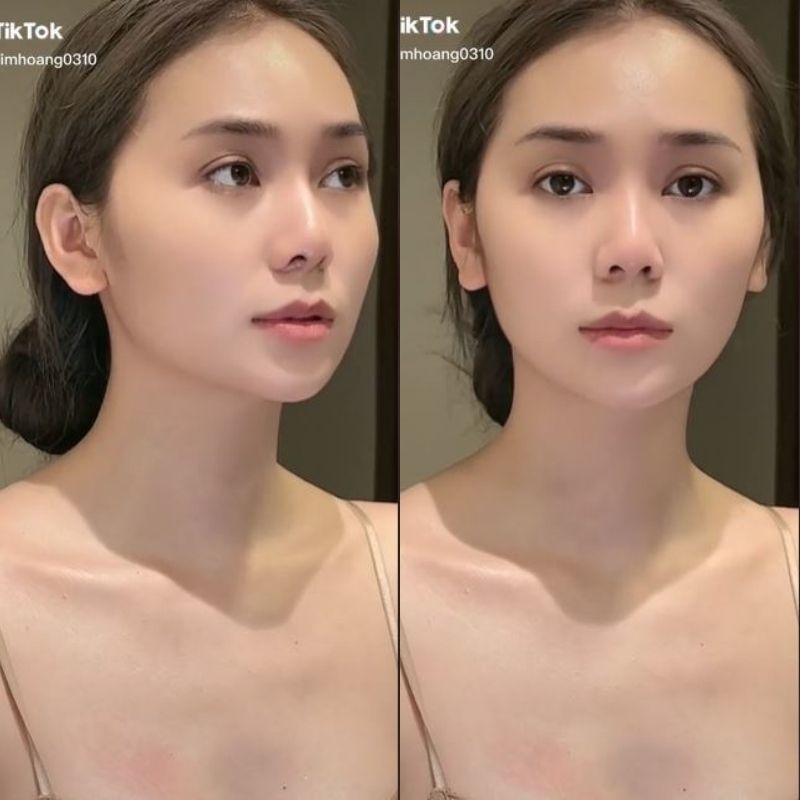  
Mặt mộc trong veo của Kim Chi khiến dân tình mê mẩn. (Ảnh: Chụp màn hình TikTok @chikimhoang0310)