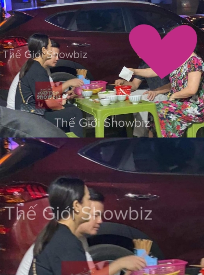  
Hình ảnh Phạm Quỳnh Anh và tình trẻ đi ăn với gia đình được người hâm mộ bắt gặp. (Ảnh: Facebook Thế giới showbiz)