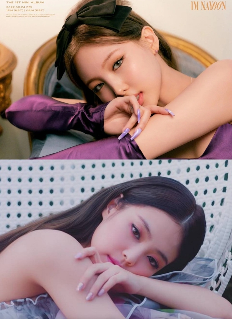 Hình ảnh concept của Nayeon bị tố vay mượn ý tưởng từ Jennie. (Ảnh: YG, JYP Entertainment)
