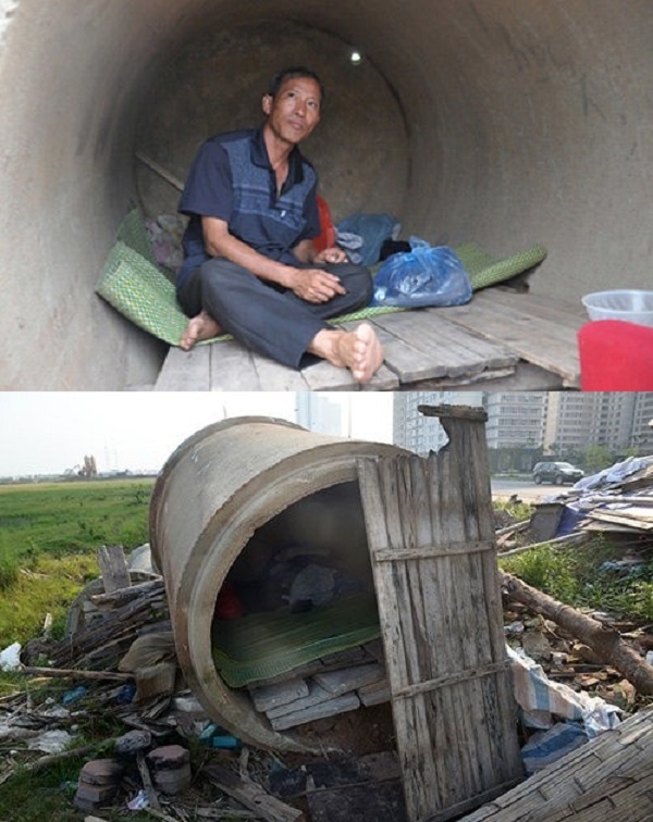  
Người cha ngủ ở ống cống nuôi con đỗ thủ khoa ĐH Y Hà Nội. (Ảnh: Vietnamnet)