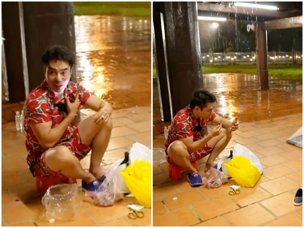  
Tranh thủ vừa đóng máy Dương Lâm gọi điện ngay cho vợ. (Ảnh: TikTok Lê Dương Bảo Lâm) - Tin sao Viet - Tin tuc sao Viet - Scandal sao Viet - Tin tuc cua Sao - Tin cua Sao