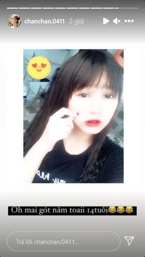  
Hình ảnh Xoài Non năm 14 tuổi được cô nàng công khai trên trang cá nhân. (Ảnh: Instagram @chanchan.0411)