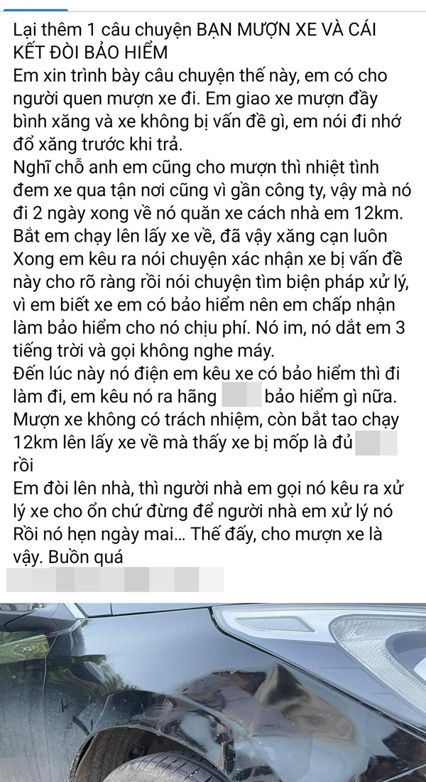  Khổ chủ đăng tải bài viết chia sẻ nỗi bức xúc. (Ảnh: Chụp màn hình Oto+)