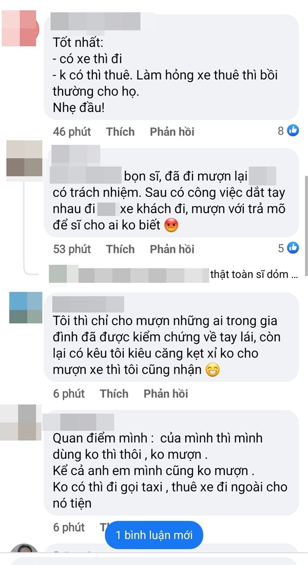  Nhiều người cho rằng tốt nhất không nên cho bất kỳ ai mượn xe. (Ảnh: Chụp màn hình Oto+)