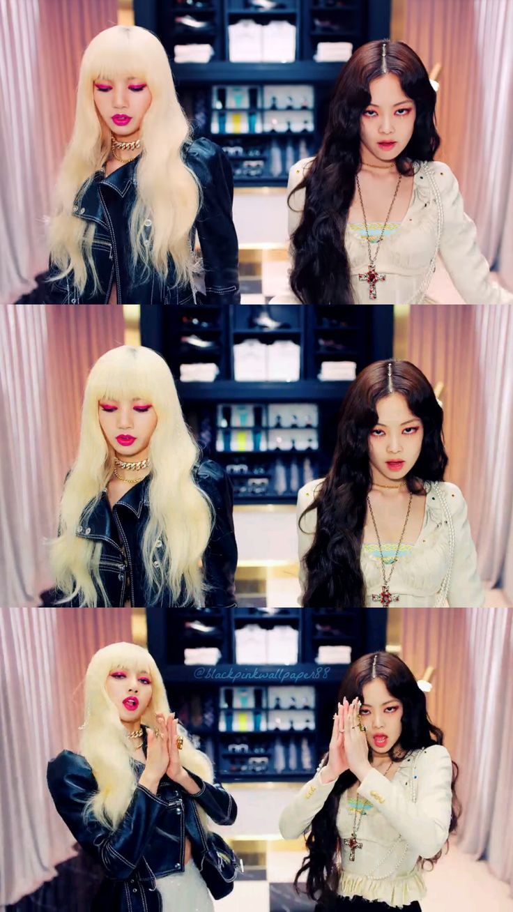    Lisa và Jennie đã hoán đổi màu tóc cho nhau. (Ảnh: Chụp màn hình YouTube BLACKPINK)