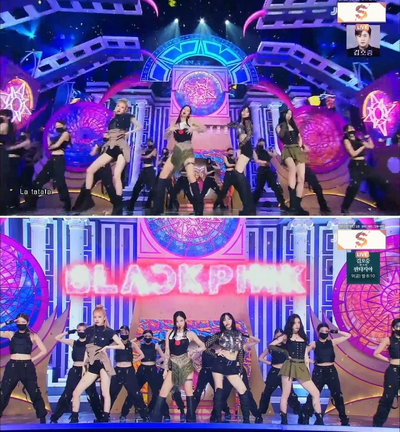 BLACKPINK trình diễn trên sân khấu Inkigayo. (Ảnh: Chụp màn hình YouTube Inkigayo)