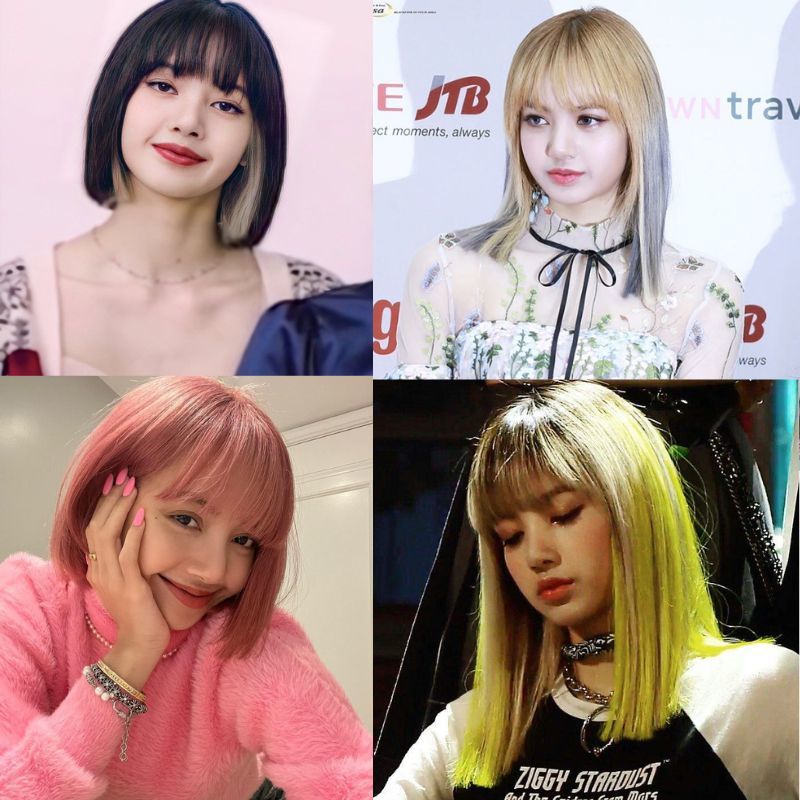    Lisa "cân mọi màu tóc" từ tông trầm đến highlight. (Ảnh: Pinterest)