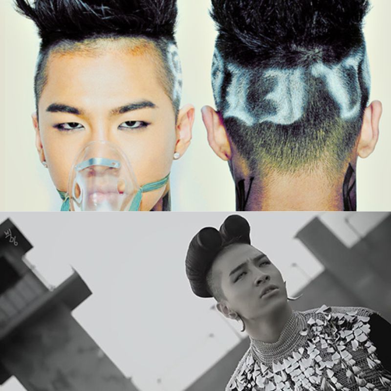    Taeyang cũng có những kiểu tóc để đời. (Ảnh: Pinterest)