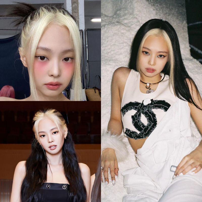    Kiểu tóc nhuộm mái của Jennie từng "làm mưa làm gió" khắp làng giải trí. (Ảnh: Instagram @jennierubyjane)