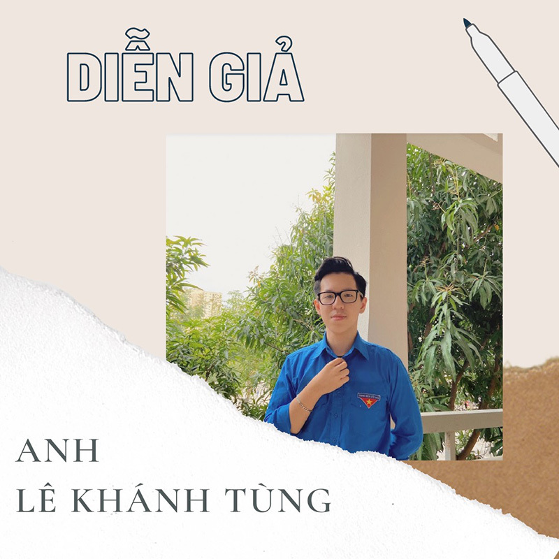 Cậu bạn còn làm diễn giả chia sẻ các bí quyết về học Tiếng Anh cũng như làm hồ sơ du học. (Ảnh: Orientation Workshop 2021)