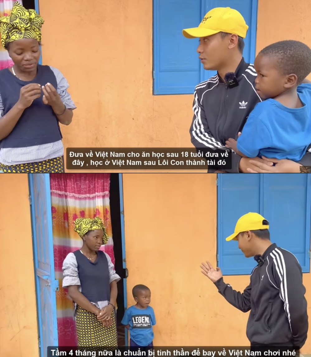 Tuy nhiên, khi nghe Quang Linh nói, cô đã nhanh chóng bị thuyết phục. (Ảnh: YouTube Quang Linh Vlogs - Cuộc Sống ở Châu Phi)