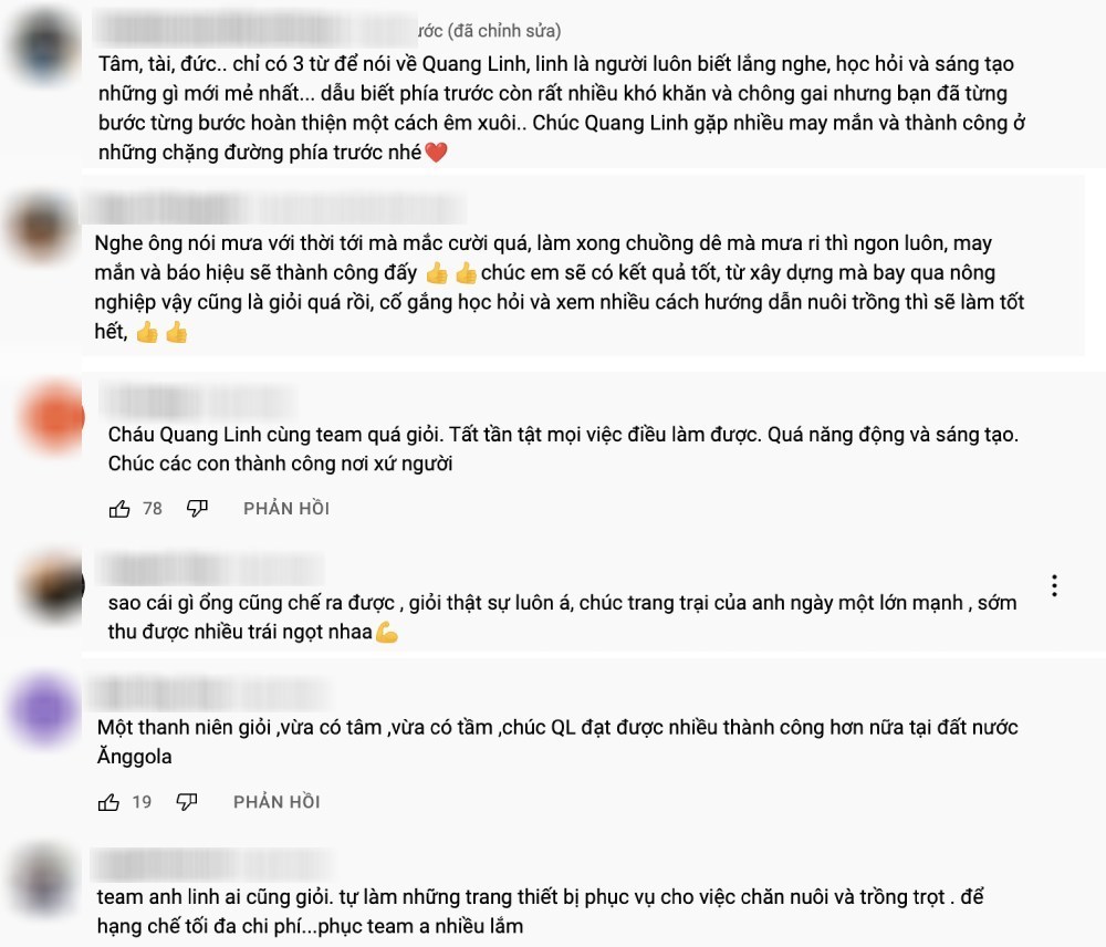  Dân tình hết lời khen ngợi Quang Linh. (Ảnh: YouTube Quang Linh Vlogs - Cuộc Sống ở Châu Phi)