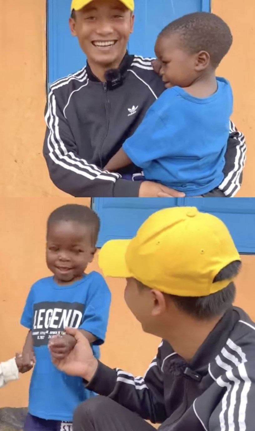 Thấy mẹ đồng ý, Lôi Con cũng rất vui vẻ nhận lời về Việt Nam sống cùng chú Linh. (Ảnh: YouTube Quang Linh Vlogs - Cuộc Sống ở Châu Phi)