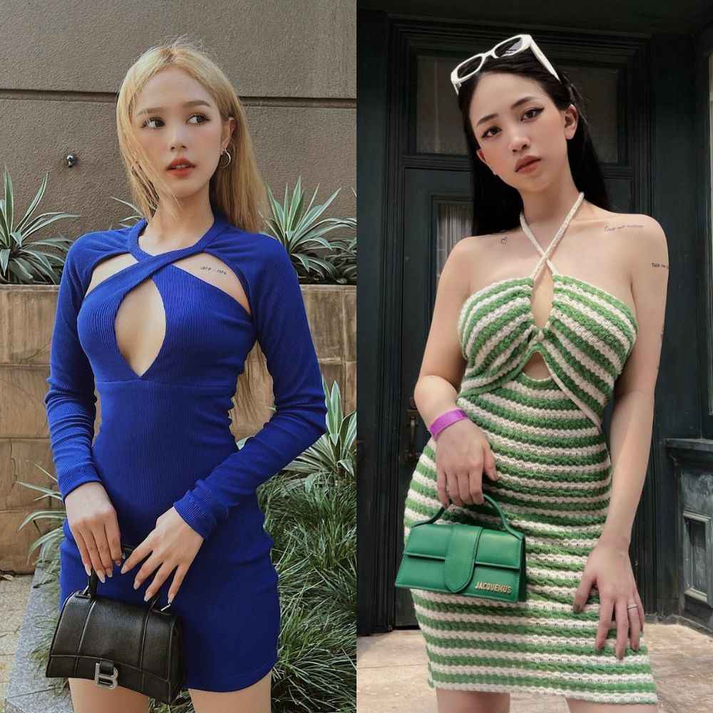  
Cả hai hot girl đều đặc biệt thích diện những thiết kế có thể khoe được hình xăm trên cơ thể. (Ảnh: Instagram @chanchan.0411, @joyce.pham1106)