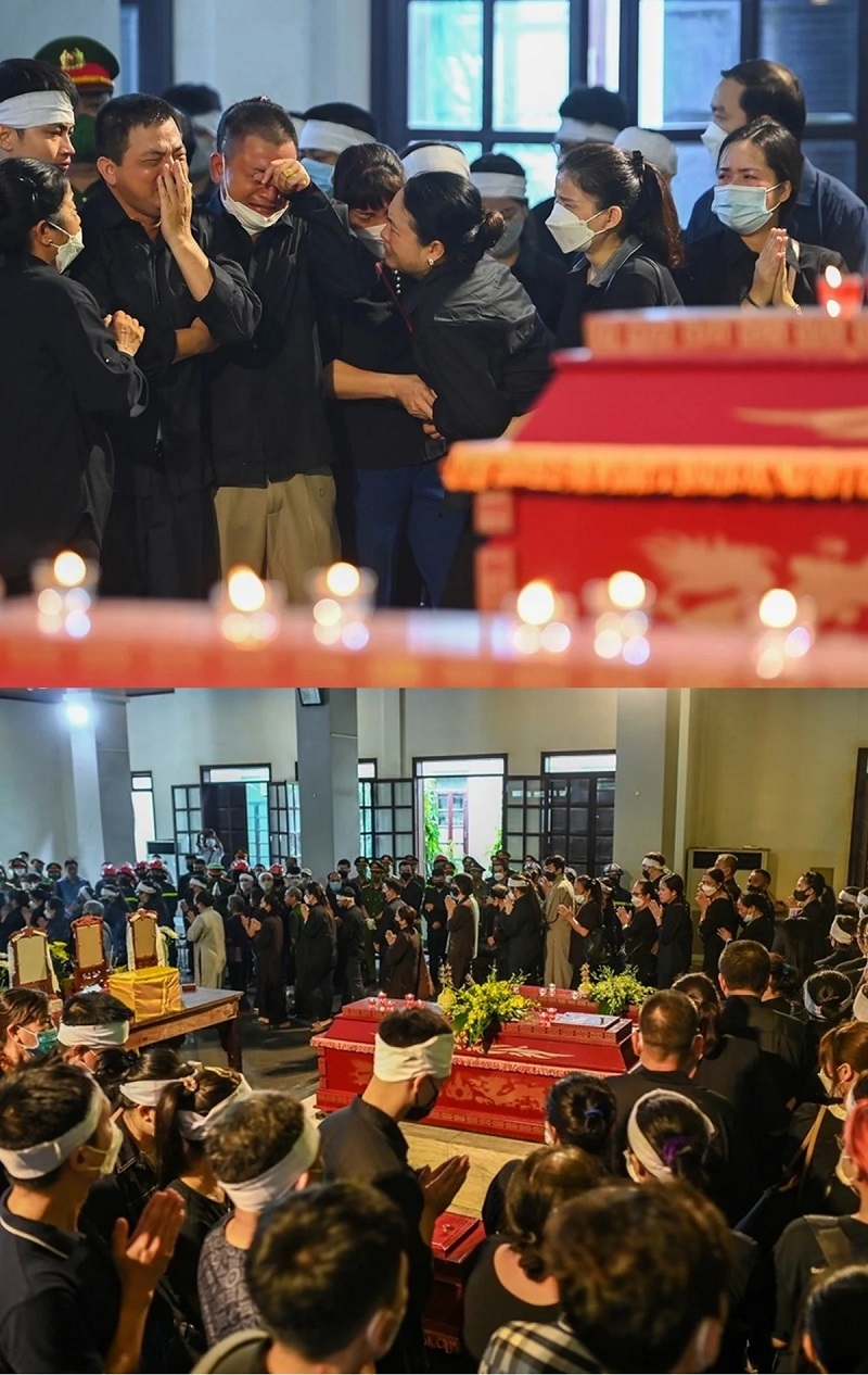  
Toàn cảnh nơi tổ chức lễ tang của 3 chiến sĩ PCCC hy sinh khi làm nhiệm vụ. (Ảnh: Vietnamnet)