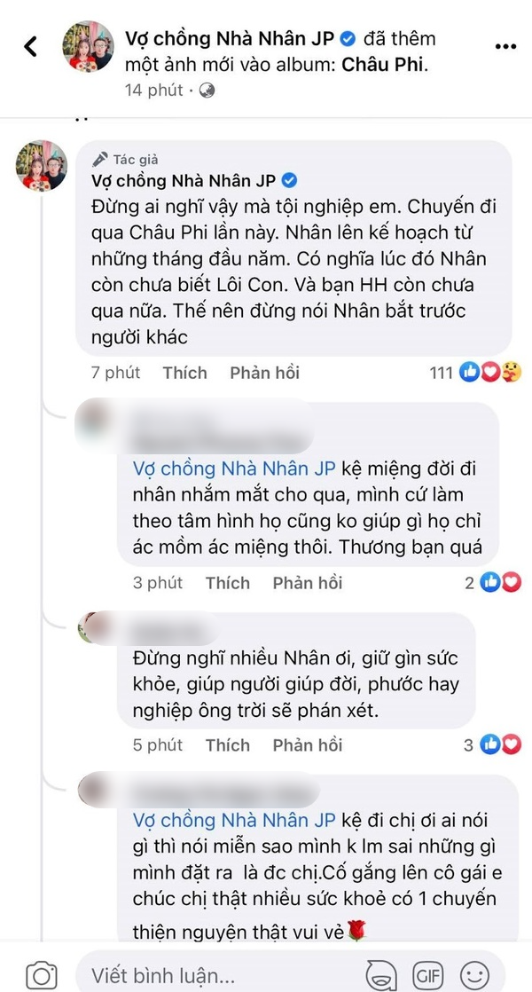  
Nữ YouTuber chính thức lên tiếng khi chuyến từ thiện của cô bị nhiều người cho rằng đang "ké fame” Quang Linh Vlogs và Lôi Con. (Ảnh: Chụp màn hình Facebook Vợ chồng Nhà Nhân JP)