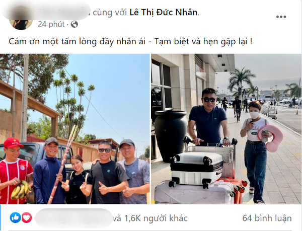  
Thành viên team châu Phi đăng bài tạm biệt nữ YouTuber trước khi ra về. (Ảnh: Facebook N.T)