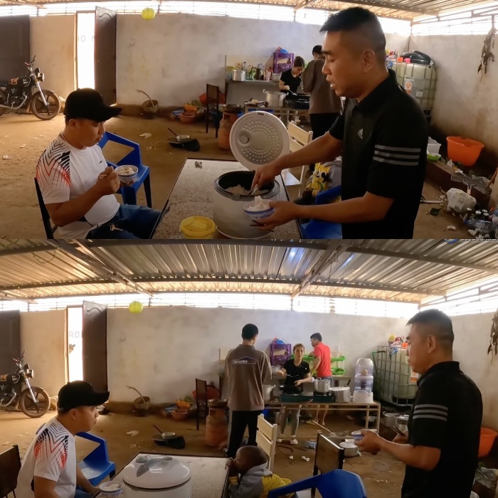  Buổi sáng thứ 2 của Đức Nhân tại châu Phi. (Ảnh chụp màn hình YouTube Nguyễn Tiến)