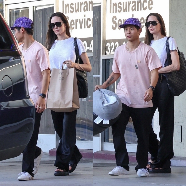  
Pax Thiên và Angelina Jolie được bắt gặp khi đi mua sắm. (Ảnh: Geo News)
