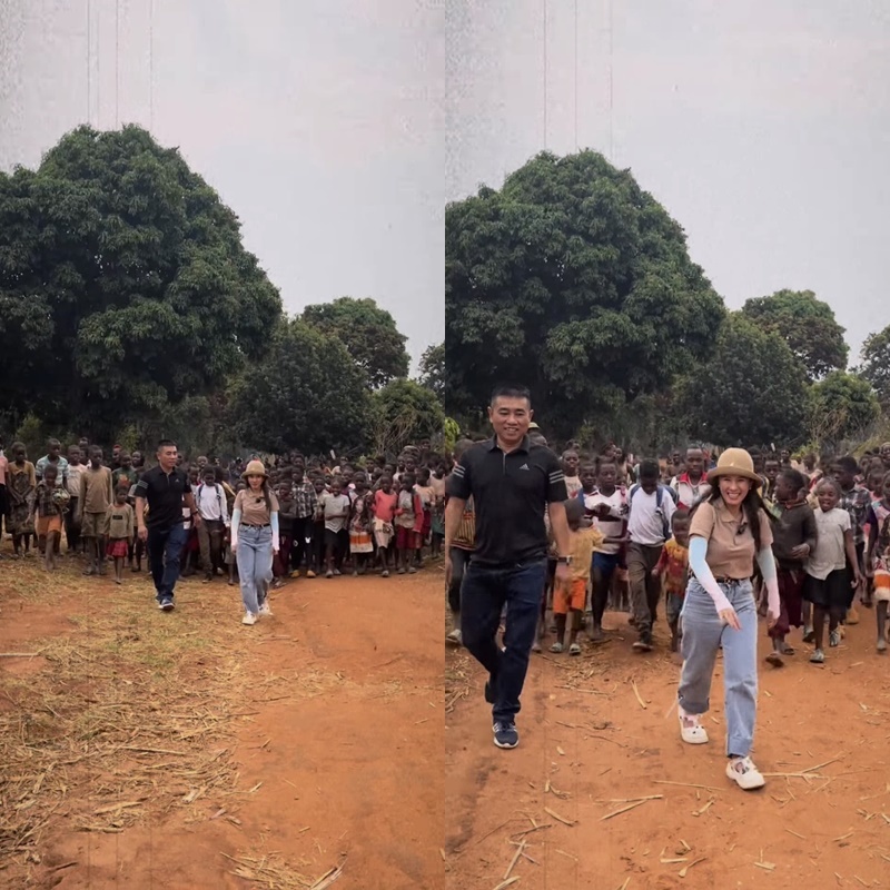  
Nữ YouTuber thành công dành được sự yêu mến của bà con Angola. (Ảnh: Chụp màn hình FB Lê Thị Đức Nhân)