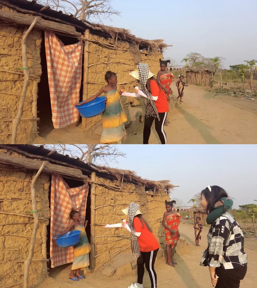  
Lần đầu gặp mặt, bà con châu Phi khá dè chừng Đức Nhân. (Ảnh: Chụp màn hình YouTube Vợ Chồng Nhà Nhân)